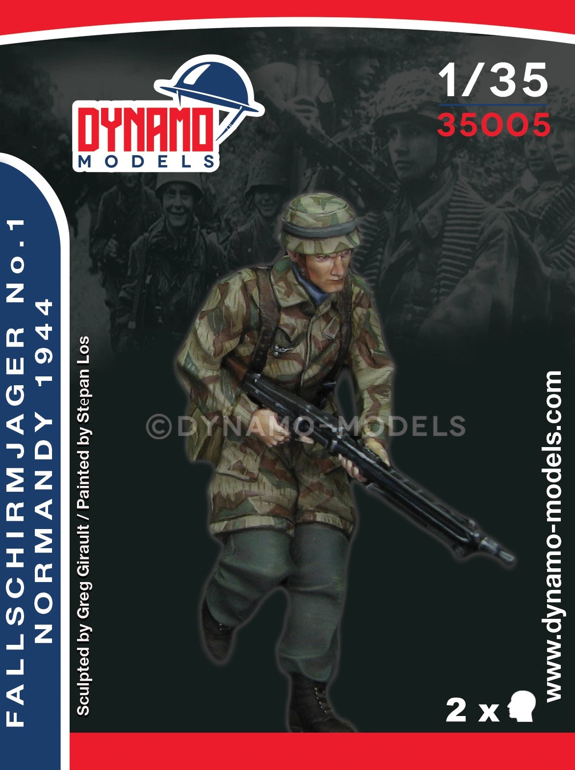 DYNAMO MODEL 1:35 SET 35005 WWII GERMAN FALLSCHIRMJAGER NO. 1, NORMANDY 1944