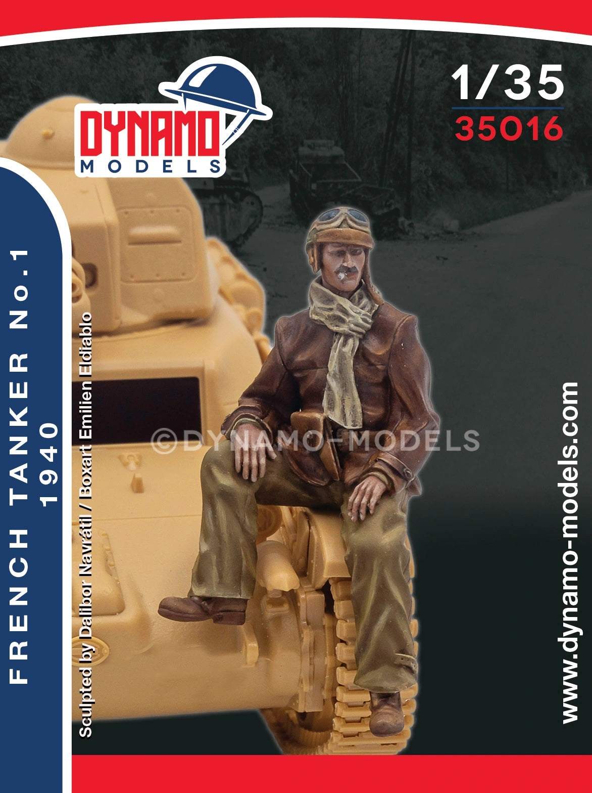 DYNAMO MODEL 35016 1:35 KIT WWII FRENCH TANKER NO. 1 1940 (1 FIGURE)