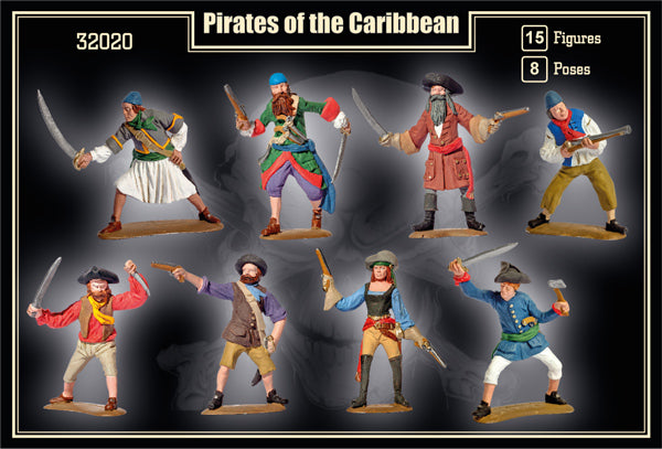 MARS FIGURE SET 32020 PIRATES OF THE CARIBBEAN (GREY) 15 FIGURES, 8 POSES