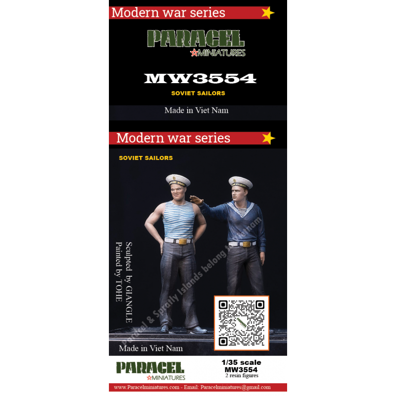 PARACEL MINIATURES MODERN WAR SERIES MW3554 SOVIET SAILORS (2 FIGURES)