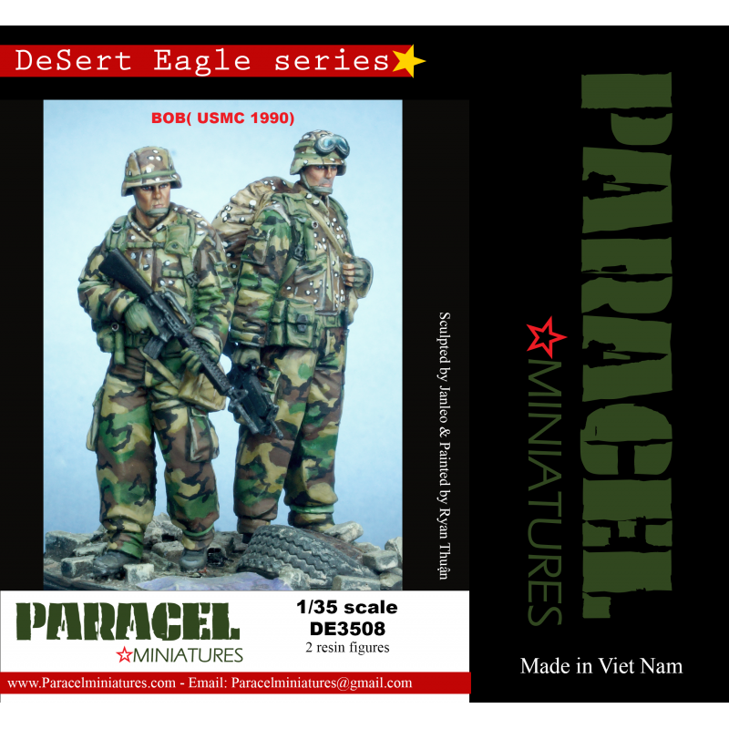 PARACEL MINIATURES 1:35 DESERT EAGLE SERIES DE3508 USMC"BOB" 1990 -2 FIGURES