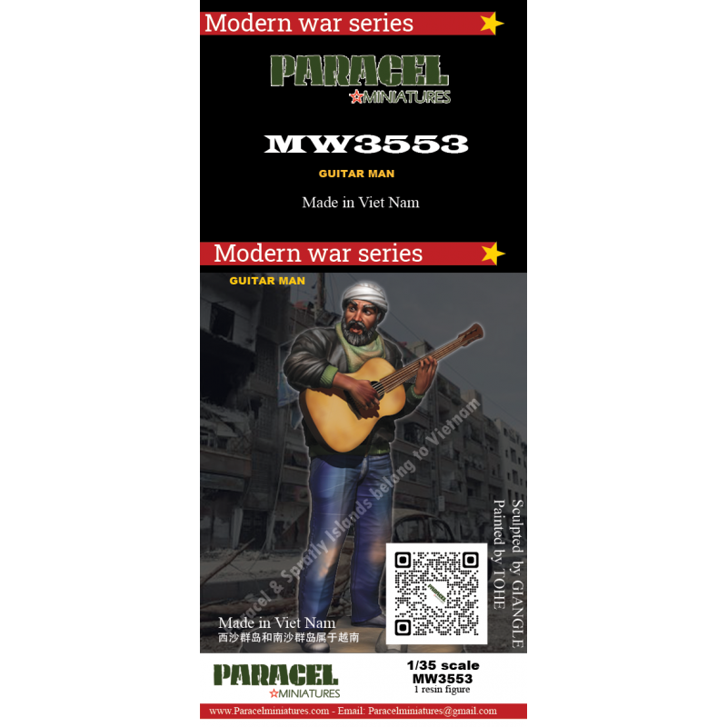 PARACEL MINIATURES MODERN WAR SERIES MW3553 GUITAR MAN- 1 FIGURE