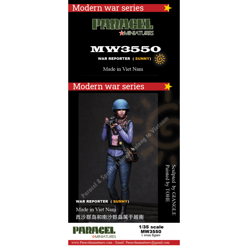 PARACEL MINIATURES MODERN WAR SERIES MW3550 WAR REPORTER (SUNNY)- 1 FIGURE