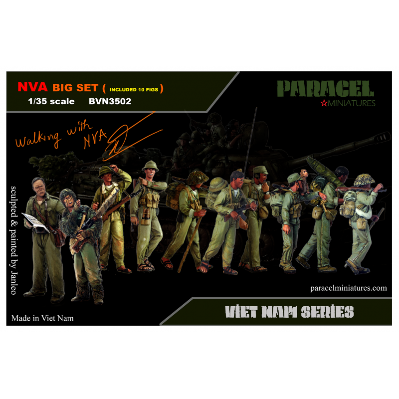 PARACEL MINIATURES VIETNAM SERIES BVN3502 NVA BIG SET (10 FIGURES)