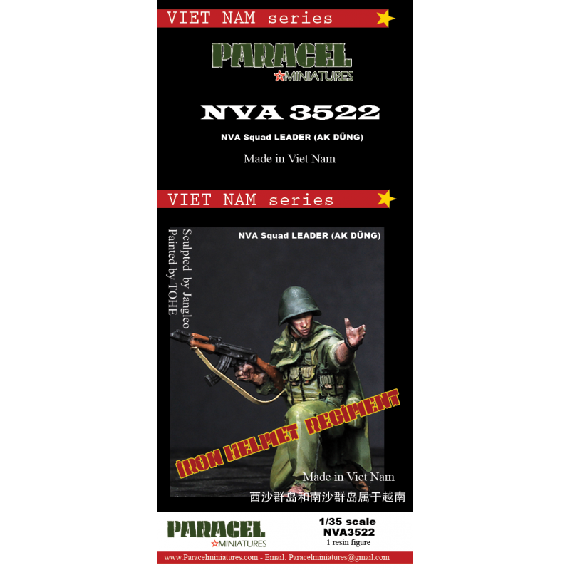 PARACEL MINIATURES VIETNAM SERIES NVA3522 NVA SQUAD LEADER (AK DUNG) 1 FIGURE
