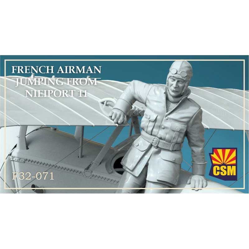 COPPER STATE MODELS CSM F32-071 WWI FRENCH AIRMAN JUMPING FROM NIEUPORT 11