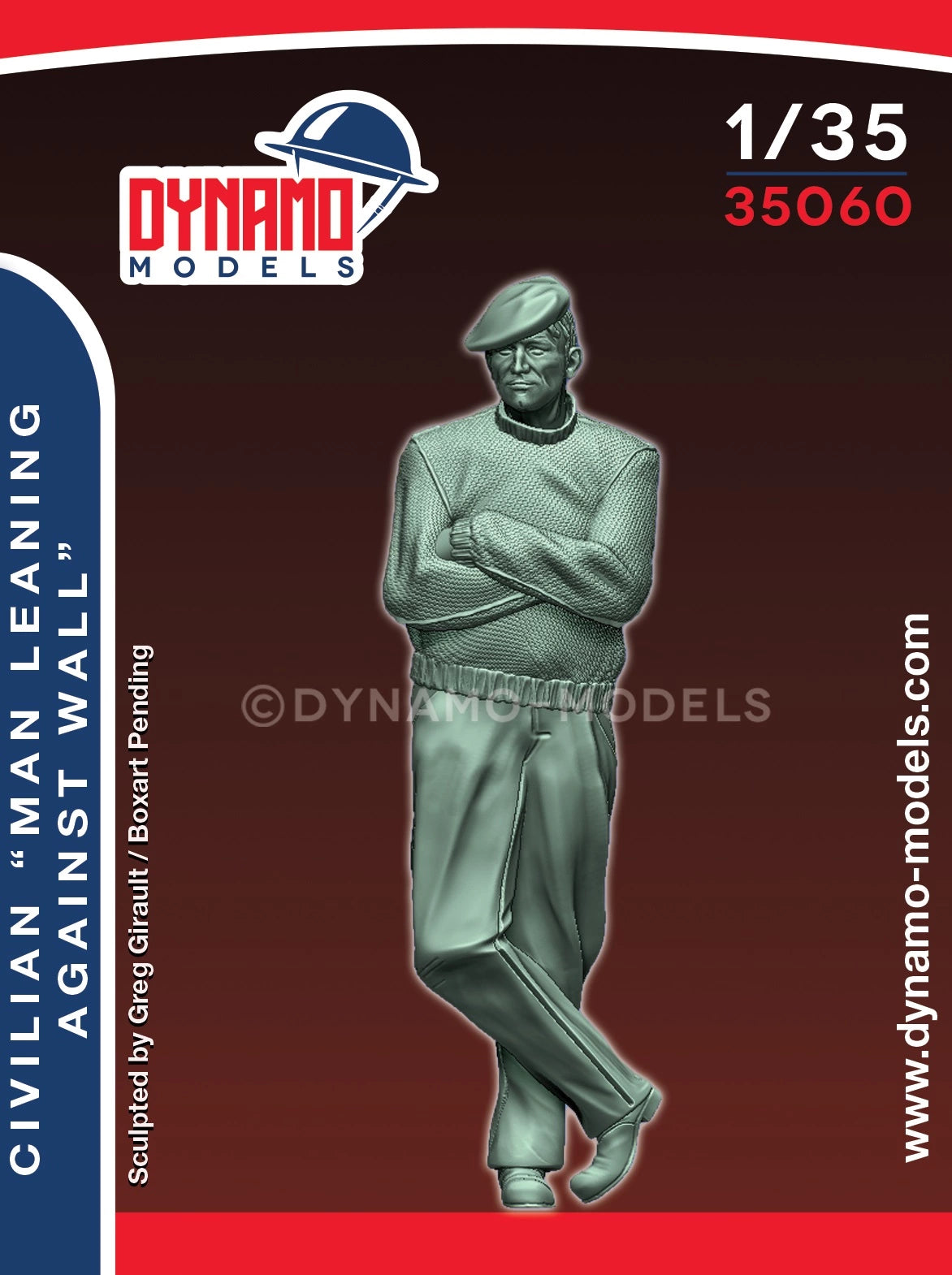 DYNAMO MODEL 1:35 SET 35060 WORLD WAR II CIVILIAN "MAN LEANING AGAINST WALL"