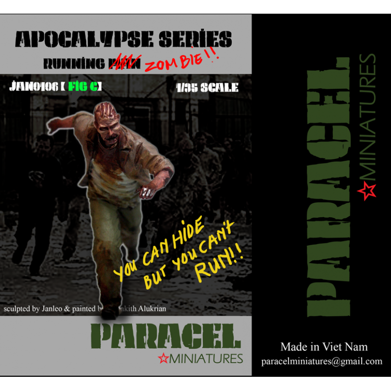 PARACEL MINIATURES 1:35 POST-APOCALYPSE SERIES JAN0106 RUNNING ZOMBIE (C)