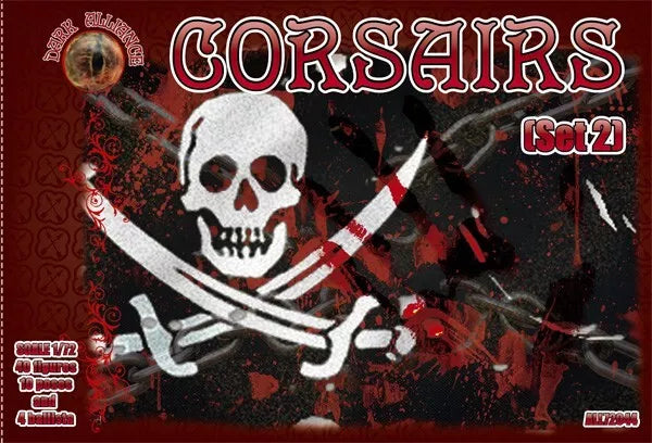 DARK ALLIANCE 1:72 FANTASY SET ALL72044 CORSAIRS SET 2 (RED) 40 FIGURES