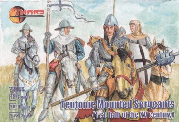 MARS 1:72 SET 72053 MEDIEVAL TEUTONIC MOUNTED SERGEANTS EARLY XV CENTURY- GRAY