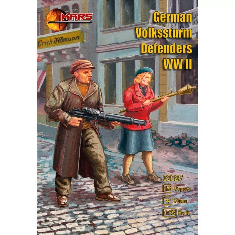 MARS 32027 WORLD WAR II GERMAN VOLKSSTURM DEFENDERS 15 FIGURES, 8 POSES