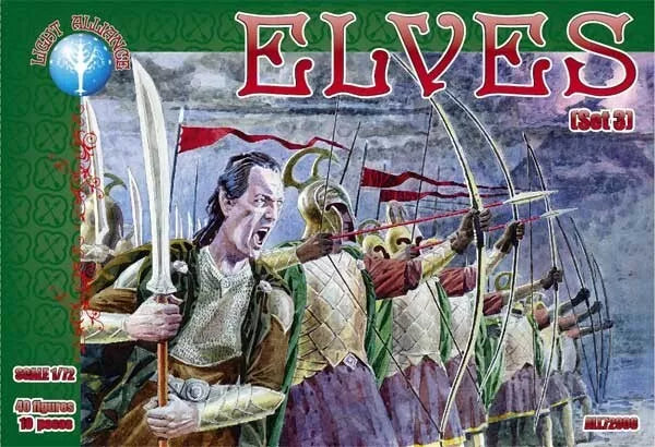 DARK ALLIANCE 1:72 FANTASY SET ALL72006 ELVES SET 3 (CREAM OR RED) 40 FIGURES