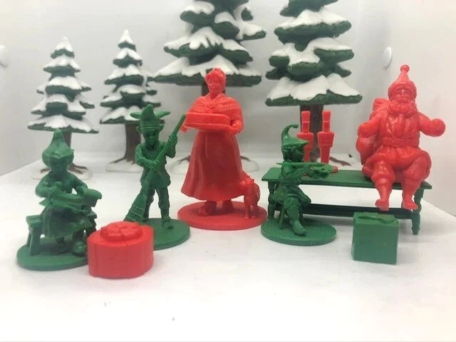 LOD Enterprises Plastic Figure Set LOD016 Hand Painted Mrs. Claus and Elf Set
