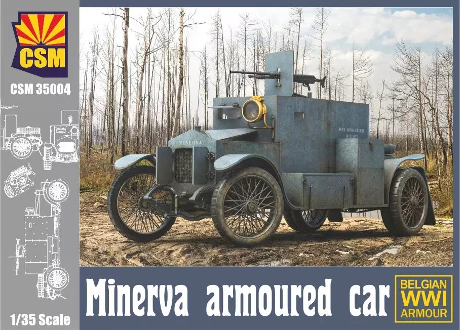 COPPER STATE MODELS CSM 35004 1:35 WWI BELGIAN MINERVA ARMOURED CAR KIT