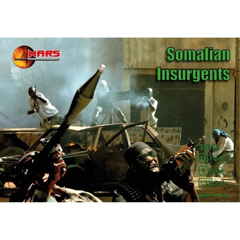 MARS PLASTIC FIGURE SET 32012 US SOMALIAN INSURGENTS 15 FIGURES, 8 POSES