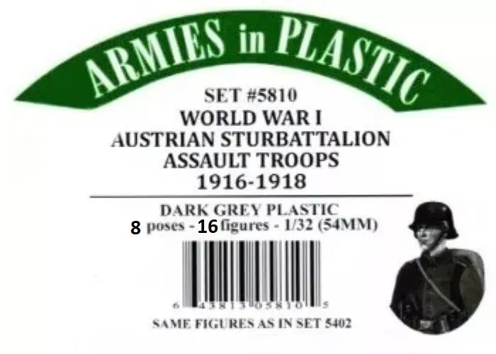 ARMIES IN PLASTIC 5810 WORLD WAR I-- AUSTRIAN STURMBATTALION ASSAULT TROOPS