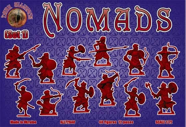 DARK ALLIANCE 1:72 FANTASY SET ALL72048 NOMADS SET 1 (BLUE) 48 FIGURES/12 POSES