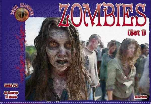 DARK ALLIANCE 1:72 FANTASY SET ALL72023 ZOMBIES SET 1 -48 FIGURES/12 POSES