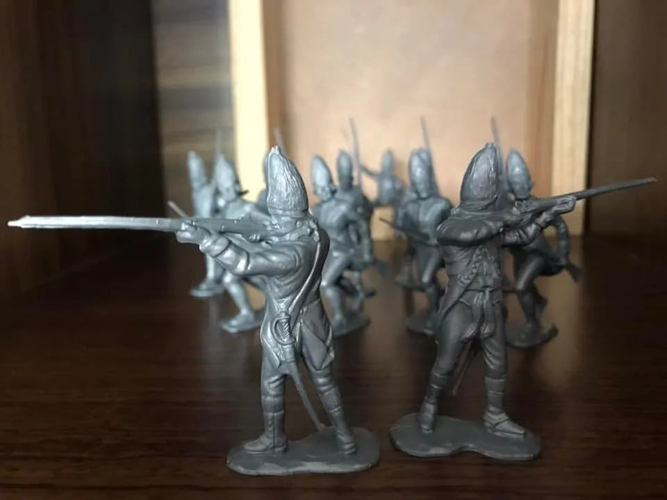 MARX TOYS RECAST 54 MM 1776 BRITISH COLONIAL SOLDIERS REISSUE-16 FIGURES