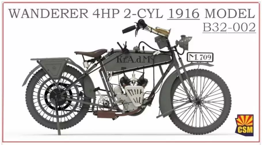 COPPER STATE MODELS CSM B32-002 1:32 GERMAN MOTORCYCLE "THE WANDERER" 1916