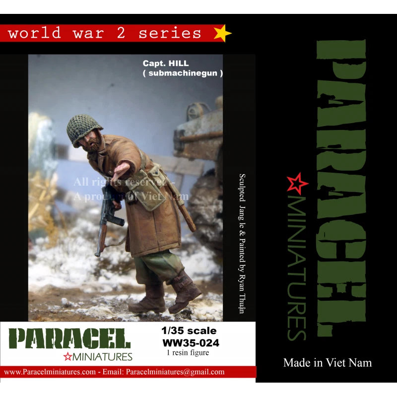 PARACEL MINIATURES WWII SERIES SET WW35-024 US GI CAPTAIN HILL