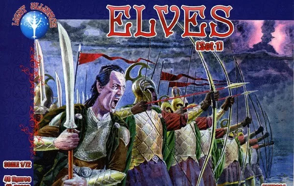 DARK ALLIANCE 1:72 FANTASY SET ALL72004 ELVES SET 1 (DARK GREEN) 40 FIGURES