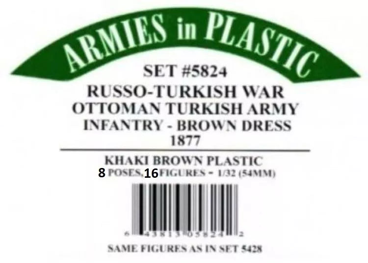 ARMIES IN PLASTIC 5824 RUSSO-TURKISH WAR OTTOMAN TURKISH ARMY BROWN DRESS 1877
