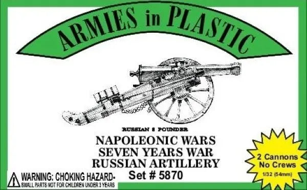 ARMIES IN PLASTIC 5870 NAPOLEONIC WARS/SEVEN YEARS WAR RUSSIAN ARTILLERY 8 POUND
