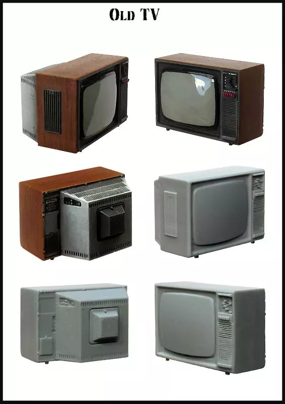 PARACEL MINIATURES DIOROMA ACCESSORIES EMA-35010 OLD TV (ONE PIECE)