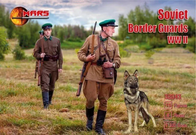 MARS 32043 WORLD WAR II SOVIET BORDER GUARDS- 15 FIGURES/ 8 POSES