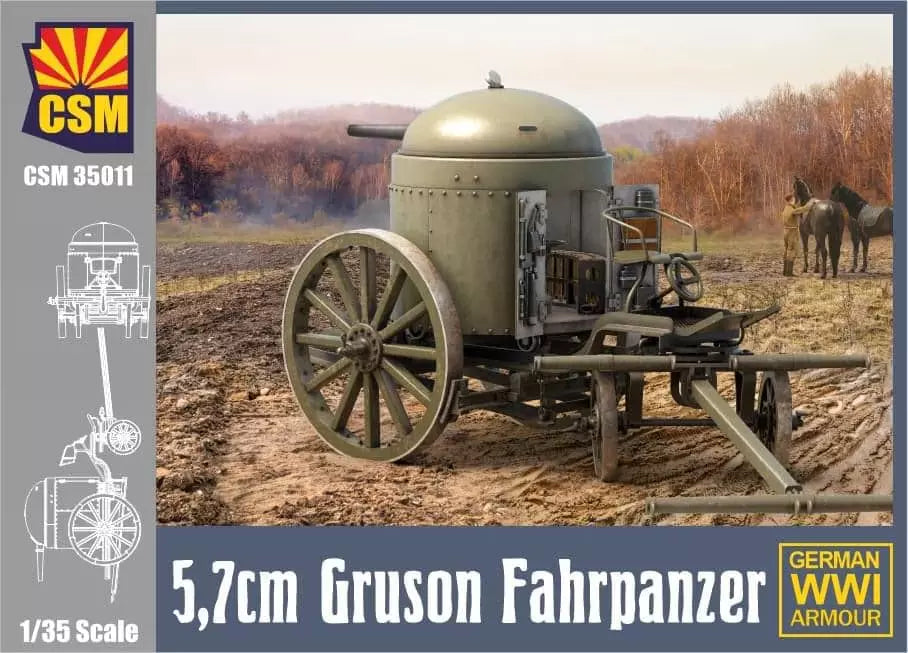 COPPER STATE MODELS CSM 35011 1:35 WWI GERMAN 5.3 CM GRUSON FAHRPANZER KIT
