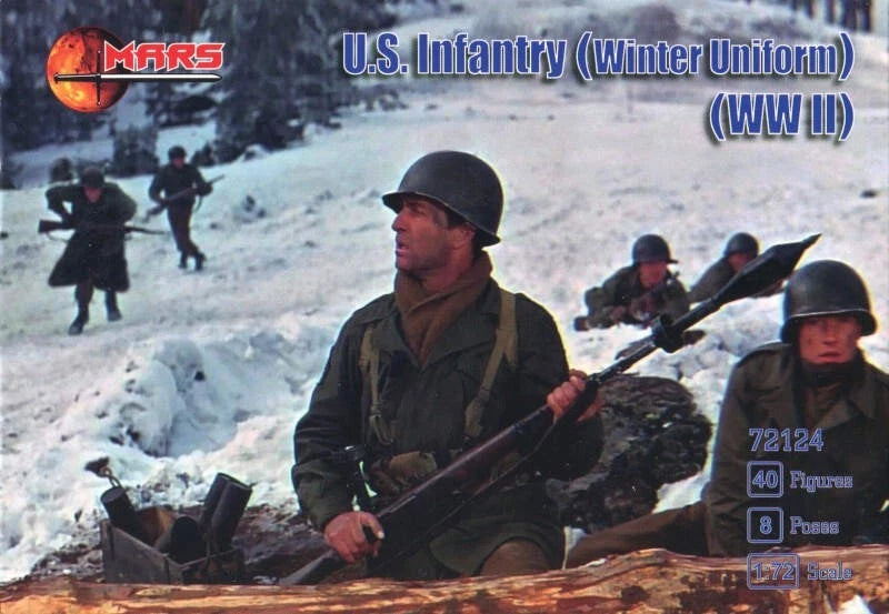 MARS 1:72 SET 72124 WWII U.S. INFANTRY IN WINTER UNIFORM - 40 FIGURES