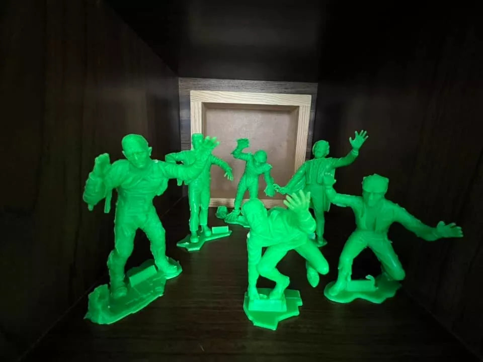 MARX TOYS RECAST 6" CLASSIC HOLLYWOOD MONSTERS- 6 FIGURE SET (BRIGHT GREEN)