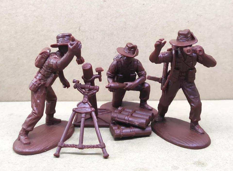 EXPEDITIONARY FORCE 54 AST 04 WWII PACIFIC AUSTRALIAN MORTARS IN BUSH HATS