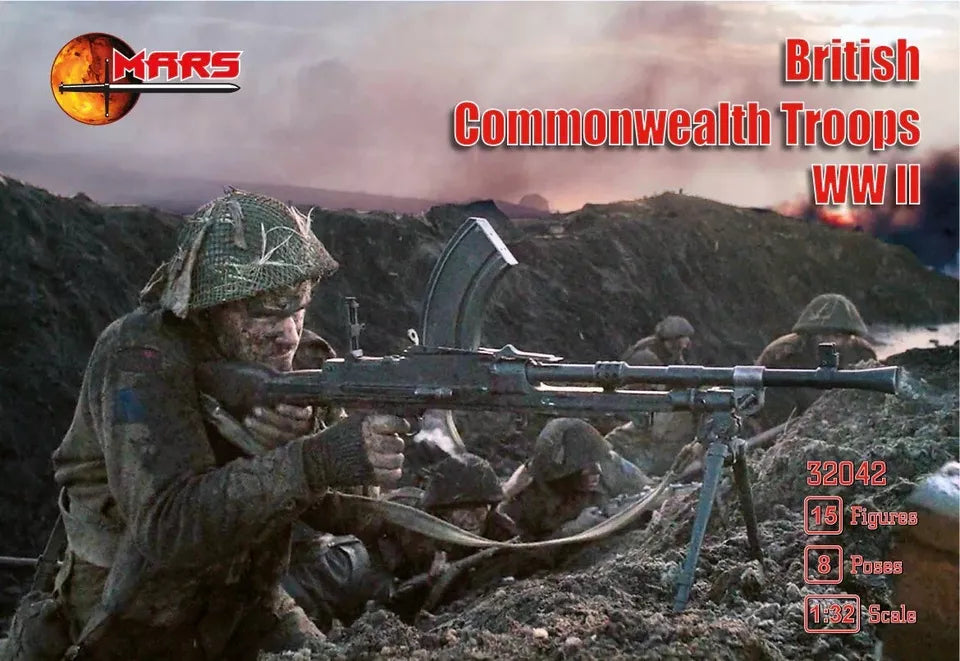 MARS 32042 WORLD WAR II BRITISH COMMONWEALTH TROOPS 15 FIGURES/ 8 POSES