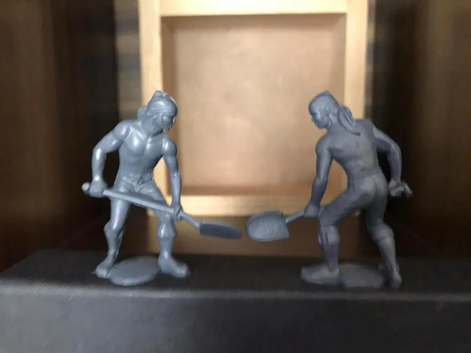 MARX RECAST 60MM PIRATES PLAY SET, 16 FIGURES- GREY PLASTIC