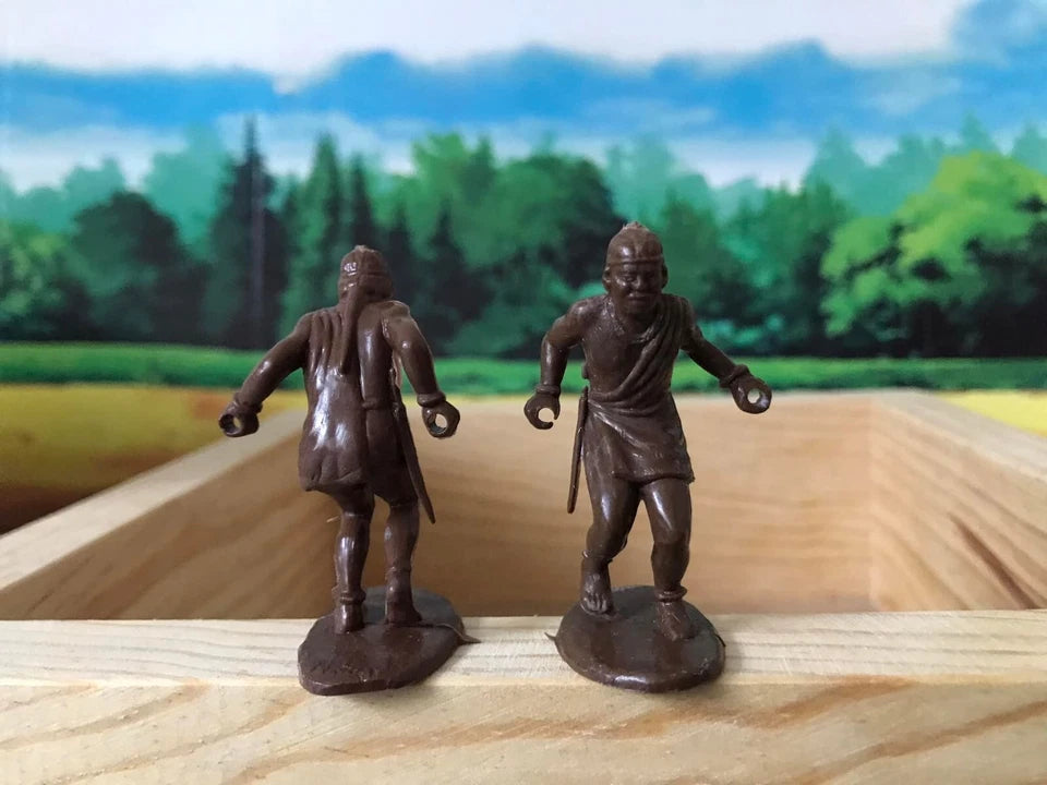 MARX TOYS RECAST 54 MM DAKTARI AFRICAN PLAYSET REISSUE-16 FIGURES- BROWN