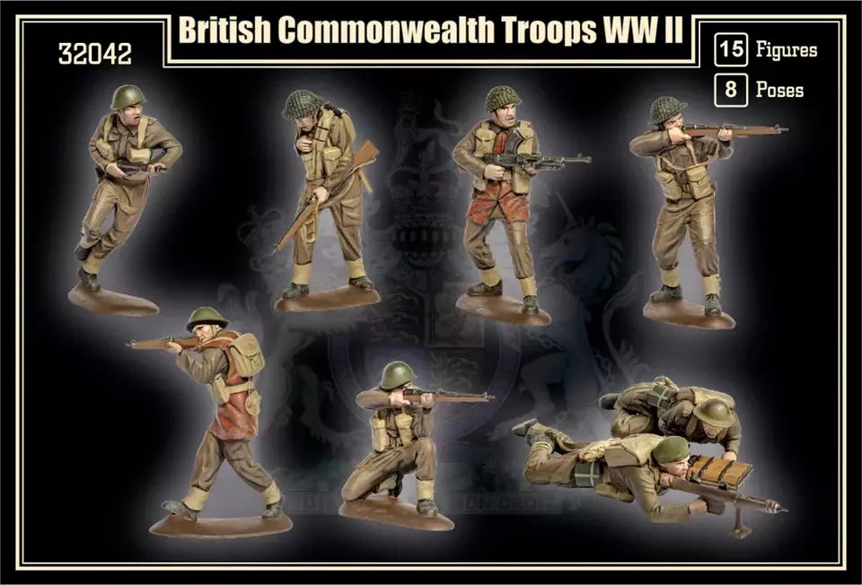 MARS 32042 WORLD WAR II BRITISH COMMONWEALTH TROOPS 15 FIGURES/ 8 POSES