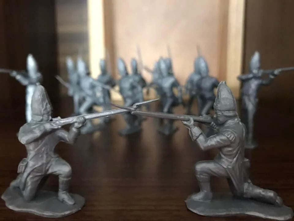 MARX TOYS RECAST 54 MM 1776 BRITISH COLONIAL SOLDIERS REISSUE-16 FIGURES