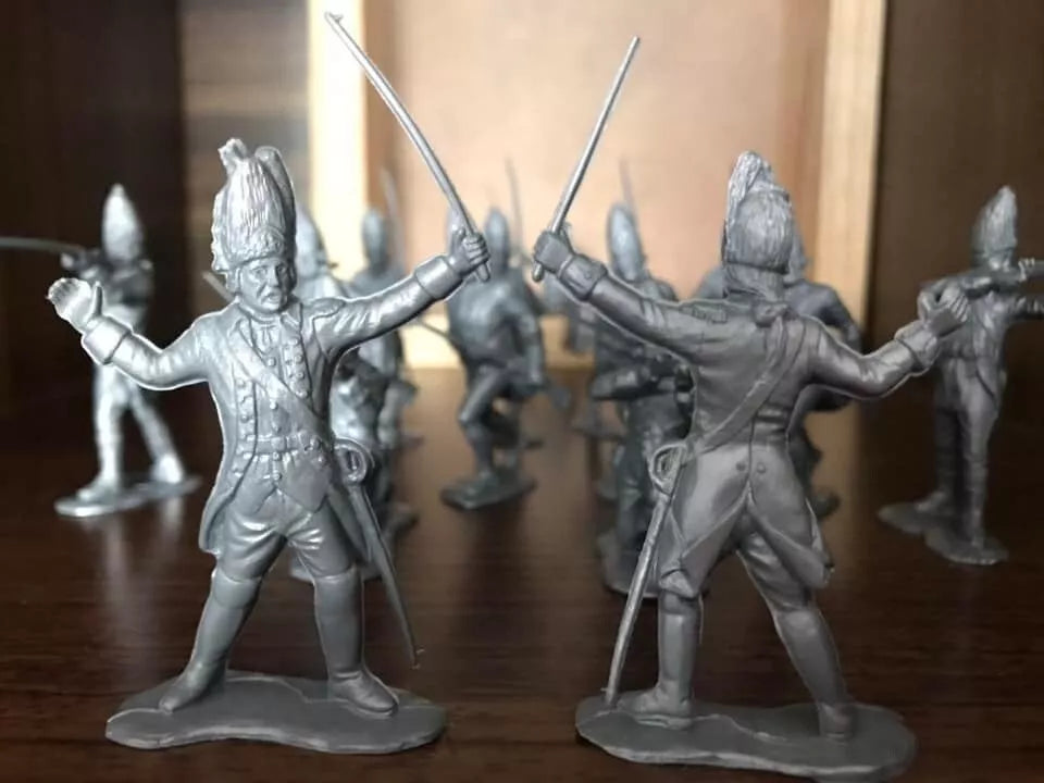 MARX TOYS RECAST 54 MM 1776 BRITISH COLONIAL SOLDIERS REISSUE-16 FIGURES