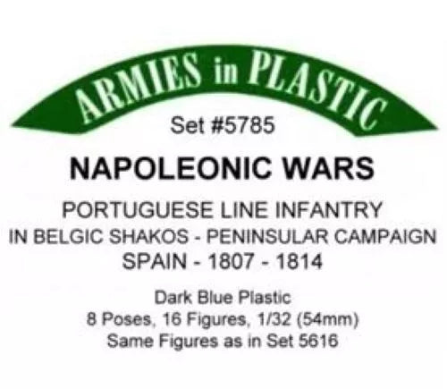 ARMIES IN PLASTIC SET 5785 NAPOLEONIC WARS PORTUGUESE INFANTRY IN BELGIC SHAKOS
