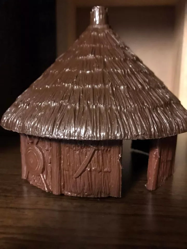 MARX TOYS RECAST 54 MM JUNGLE HUTS SET JIM JUNGLE DAKTARI PLAYSET RESISSUE
