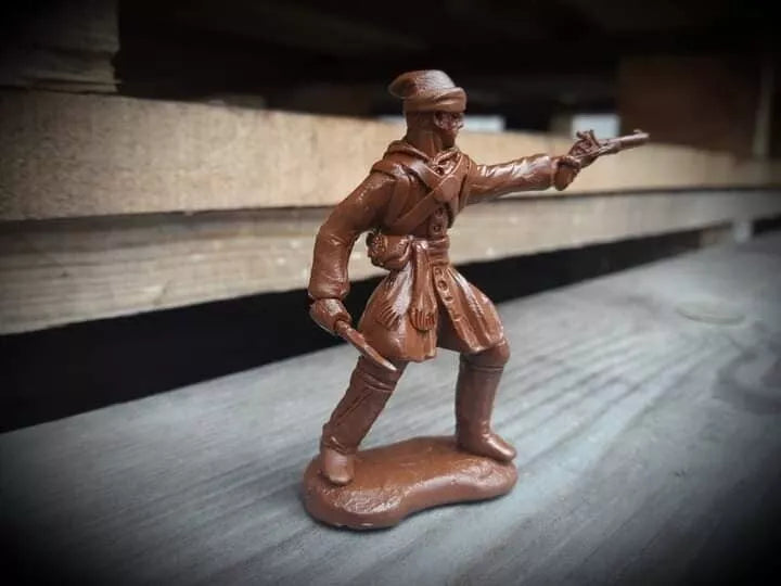 ELASTOWIT NEW ERA RUBBER 54 MM TECUMSEH'S WAR CANADIAN TRAPPERS (3 FIGURES)
