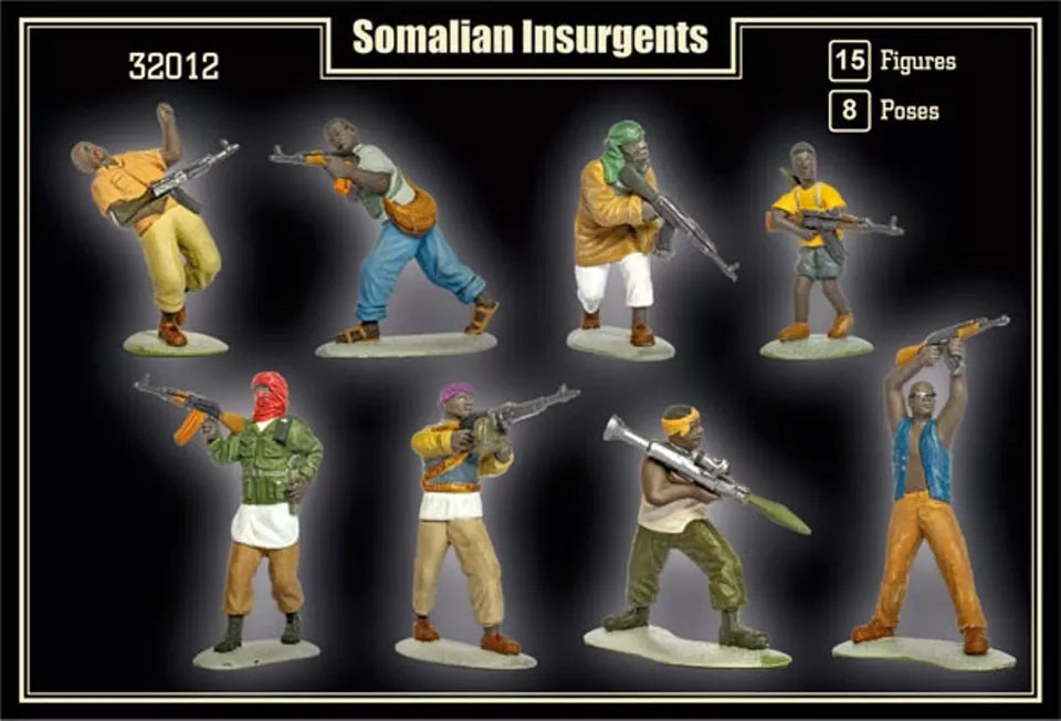 MARS PLASTIC FIGURE SET 32012 US SOMALIAN INSURGENTS 15 FIGURES, 8 POSES