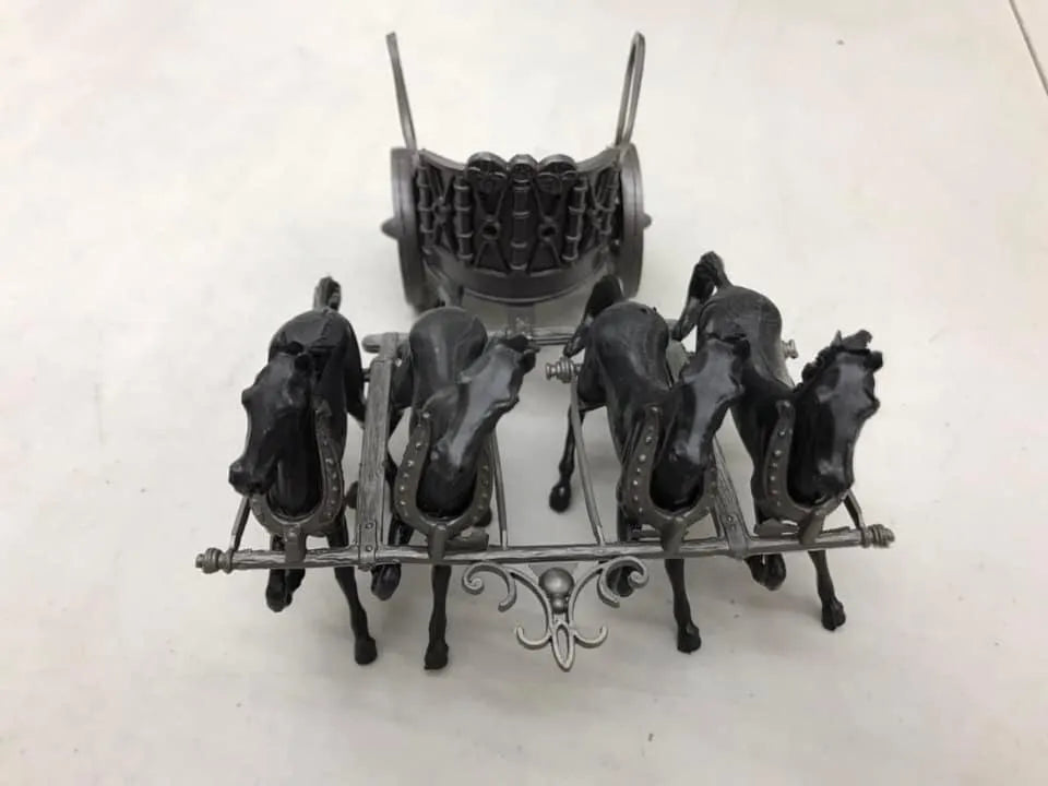 MARX TOYS RECAST 1:32 BEN-HUR QUADRIGA PLAY SET - 3 CHARIOTS AND 12 HORSES