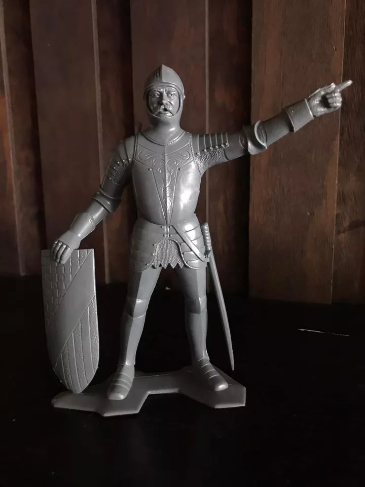MARX TOYS RECAST 6" MEDIEVAL KNIGHTS REISSUE-SILVER-6 FIGURES