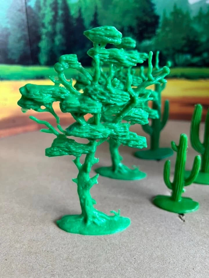 REL RECAST TREES & CACTUS SET REISSUE- 8 PIECES (GREEN)