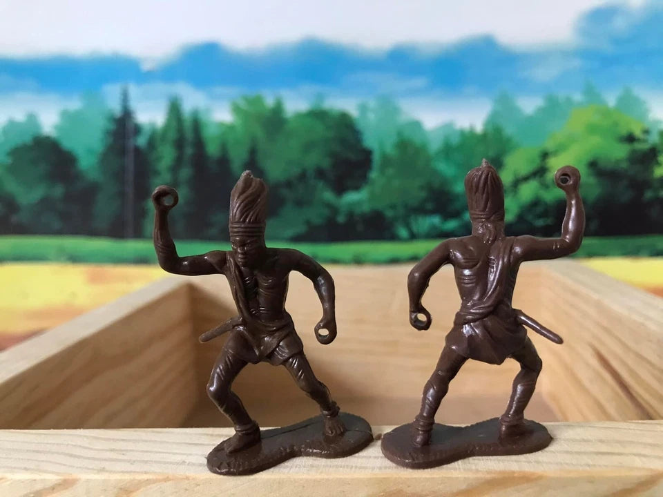 MARX TOYS RECAST 54 MM DAKTARI AFRICAN PLAYSET REISSUE-16 FIGURES- BROWN