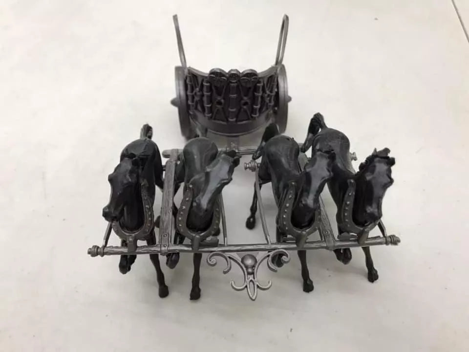 MARX TOYS RECAST 1:32 BEN-HUR QUADRIGA PLAY SET - 3 CHARIOTS AND 12 HORSES