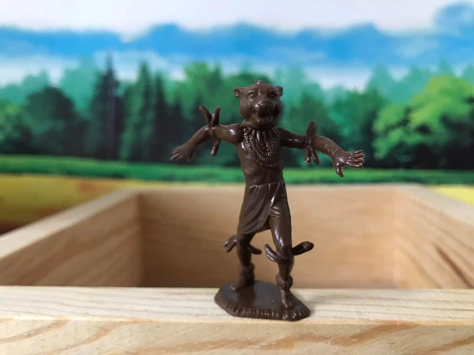 MARX TOYS RECAST 54 MM DAKTARI AFRICAN PLAYSET REISSUE-16 FIGURES- BROWN